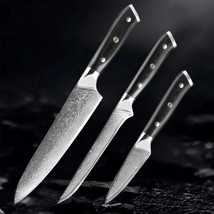 Akarui (あかるい) Japanese Santoku Chef Knife with Ebony Handle