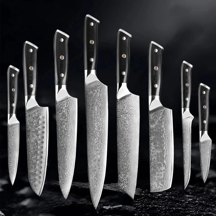 Akarui (あかるい) Japanese Santoku Chef Knife with Ebony Handle