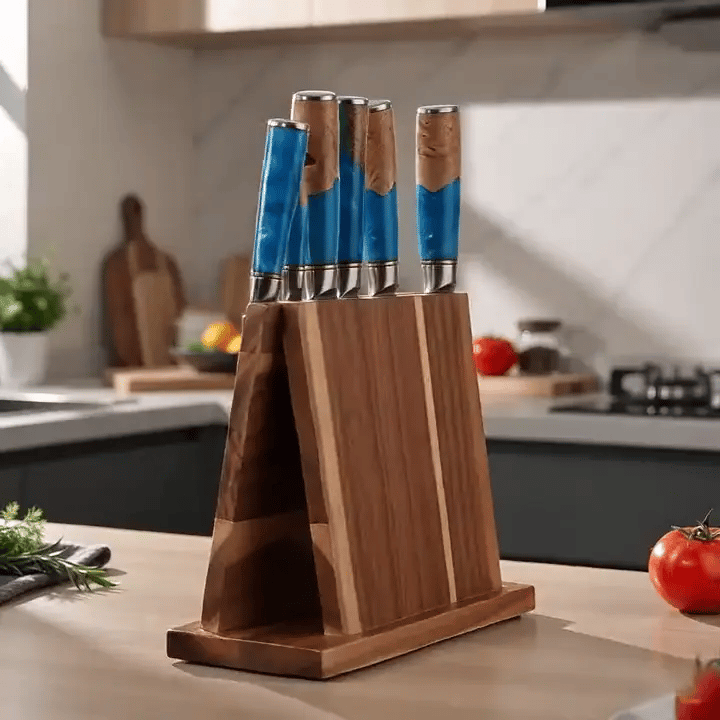 MAGNETIC KNIFE BLOCK ACACIA WOOD